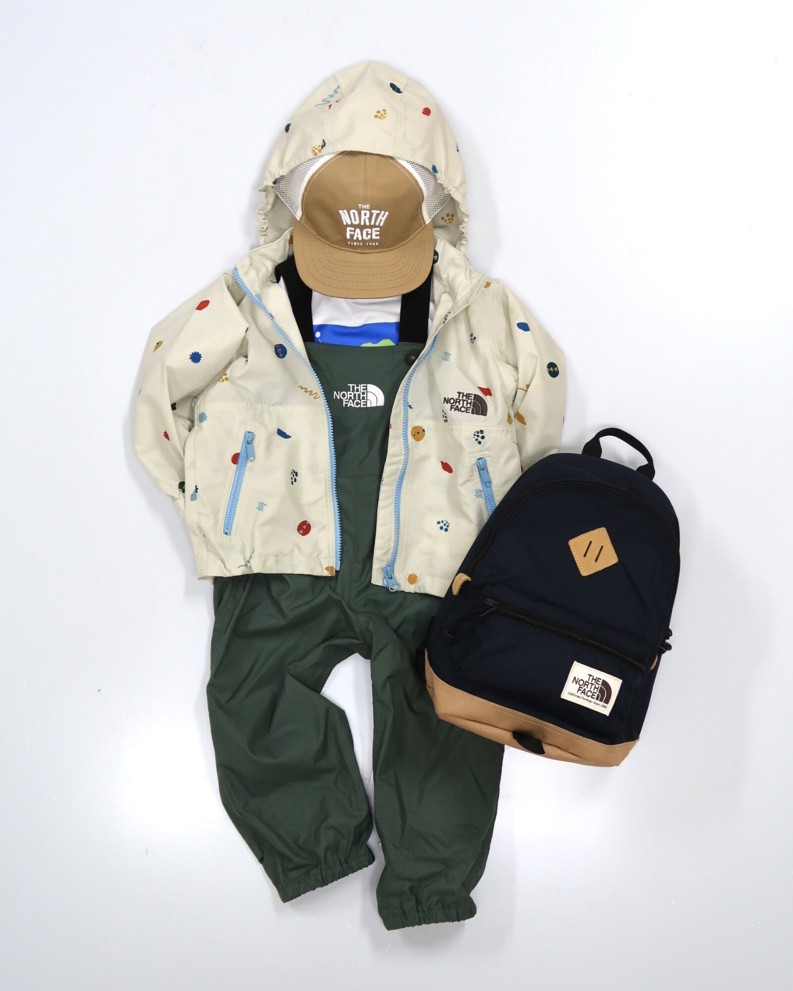 ノースフェイス ベビー セットアップ US限定 クマ(3-6M)緑 240517 ノースフェイス ベビー セットアップ US限定 クマ(3-6M)緑