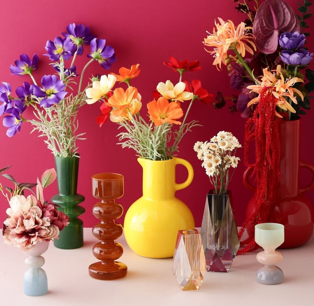 NEW】大小様々🌼*・秋カラーのフラワーベース