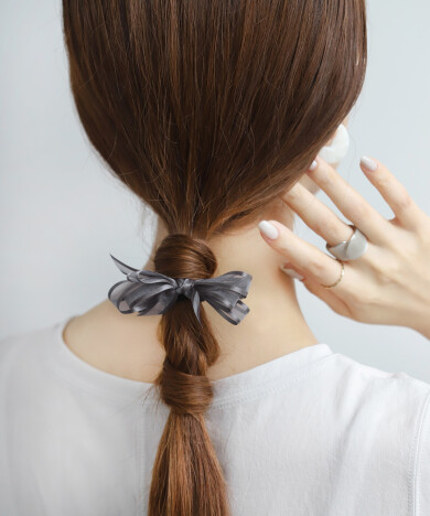 重なりシアーリボンヘアゴム