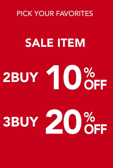 2buy 10%/3buy 20% OFF フェア
