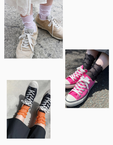 SNSで人気💓メッシュメロウロークルー