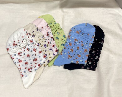 NEW☆ワッフルブーケ総柄ショートソックス💐