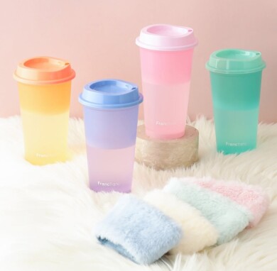 【NEW】ふわふわファーのスリーブ付き🐰ホットドリンクタンブラー⛄️🧣･*