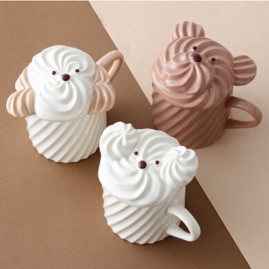 【NEW】どの子がお気に入り？🐶🐻‍⸝꙳.⋆ホイップクリームみたいなマグカップ🧁*.゜