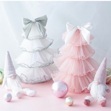 【NEW】ふんわりチュールとリボンがかわいい🎀デスクトップツリー🎄