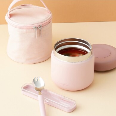 【NEW】持ち運びに便利🪄.*専用ケース付きのスープジャー🍲🧤💭