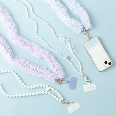 【再入荷】パール🩷チュール🩰リボン🎀大人気のスマホアイテム🫰🏻💗‪