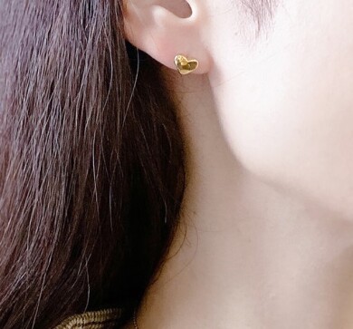 ステンレスハートピアス♡