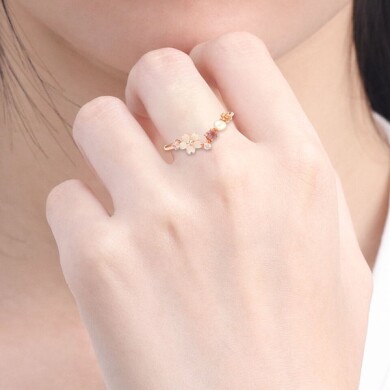 【2026スプリングコレクション】【Birth Flower】4月誕生花 K10 ピンクゴールド サクラ リング(指輪)