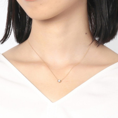 【Heart＆Cupid】K18 イエローゴールド ダイヤモンド ネックレス（0.2ct）