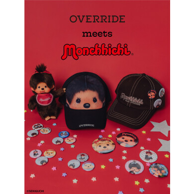 【OVERRIDE meets モンチッチ】新作缶バッジ発売＆人気キャップ再入荷
