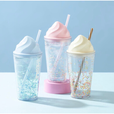 【NEW】遊び心のあるかわいらしいデザインのタンブラー🍦🩷🤍🩵