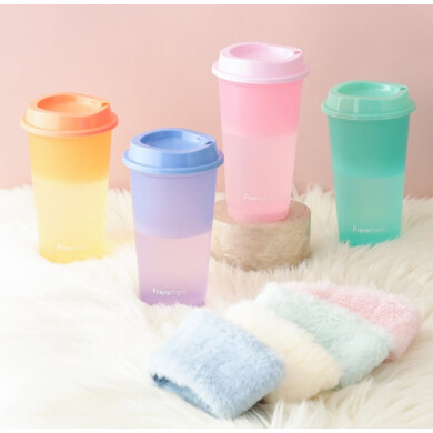 【NEW】ふわふわファーのスリーブ付き🐰ホットドリンクタンブラー⛄️🧣･*