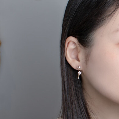 【2026スプリングコレクション】K10 イエローゴールド ピンクシェル サクラ ピアスチャーム（片耳用）