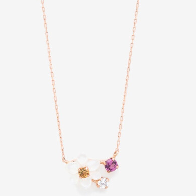 【Birth Flower】1月誕生花 K10 ピンクゴールド スイセン ネックレス