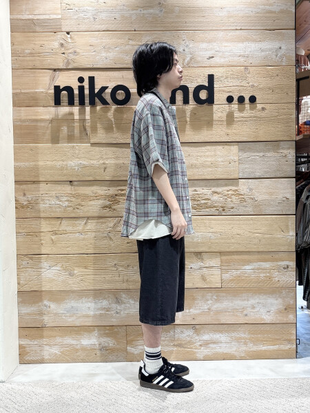 チェックシャツ✖️デニムショーツ
