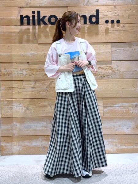 春ギンガムチェックコーデ☺︎