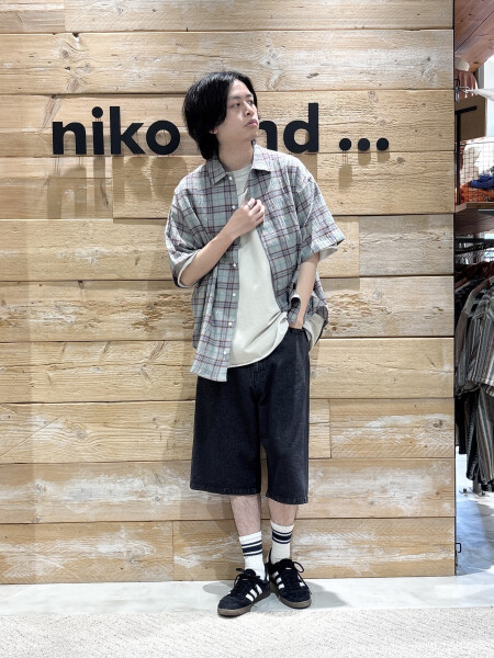 チェックシャツ✖️デニムショーツ