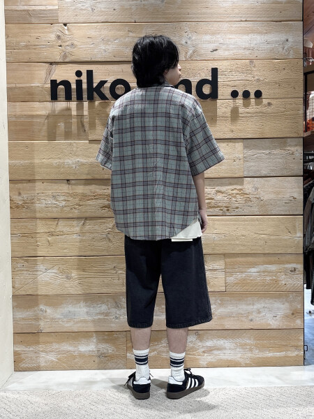 チェックシャツ✖️デニムショーツ